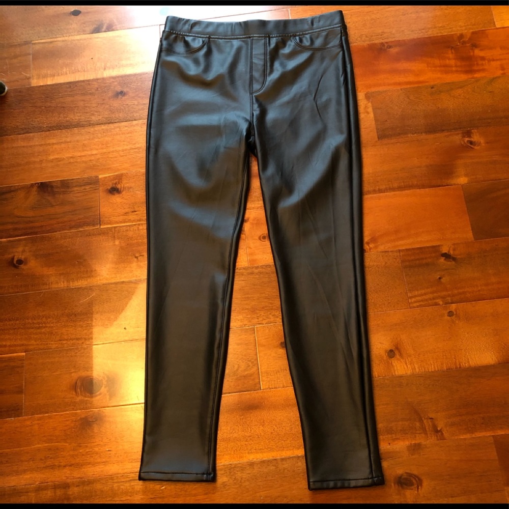 NWT Anthropologie faux leather leggings black XL